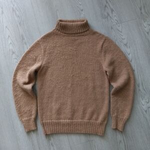 Industry Of All Nations Handknit Alpaca Turtleneck Sweater In Camel/ Tan XS